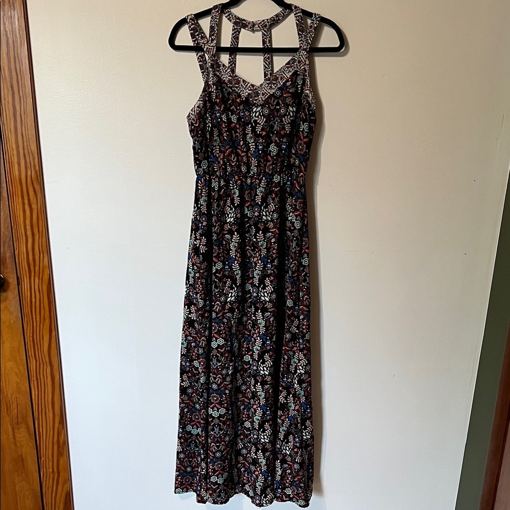 Xhilaration Black Floral Maxi Dress